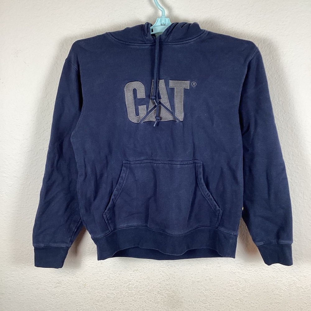 Cat Catapiller Womens Sweatshirt Sz M Medium Long Sleeve Blue Pilling Good